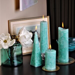 Turquoise color candle