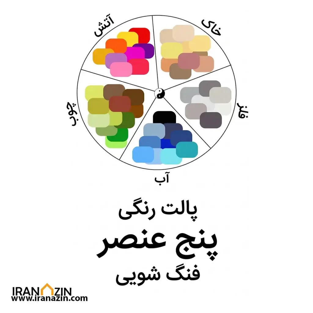 پالت رنگی 5 عنصر فنگ شویی