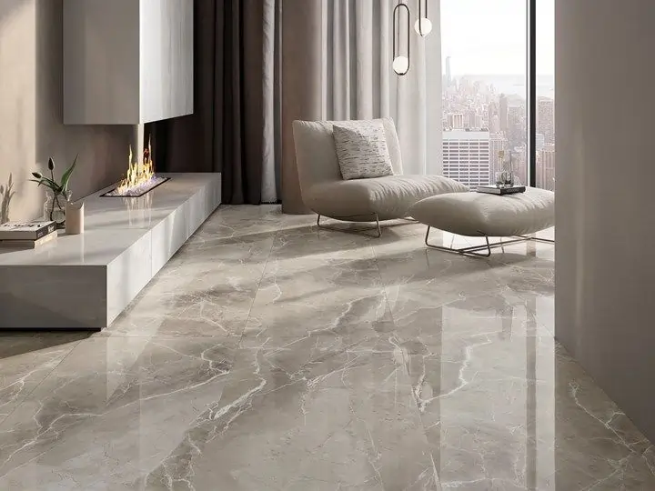 کاشی و سرامیک اسلب طوسی رگه دار