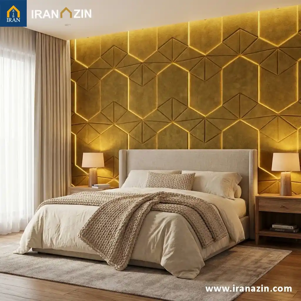 اتاق خواب با وول پنل آکوستیک