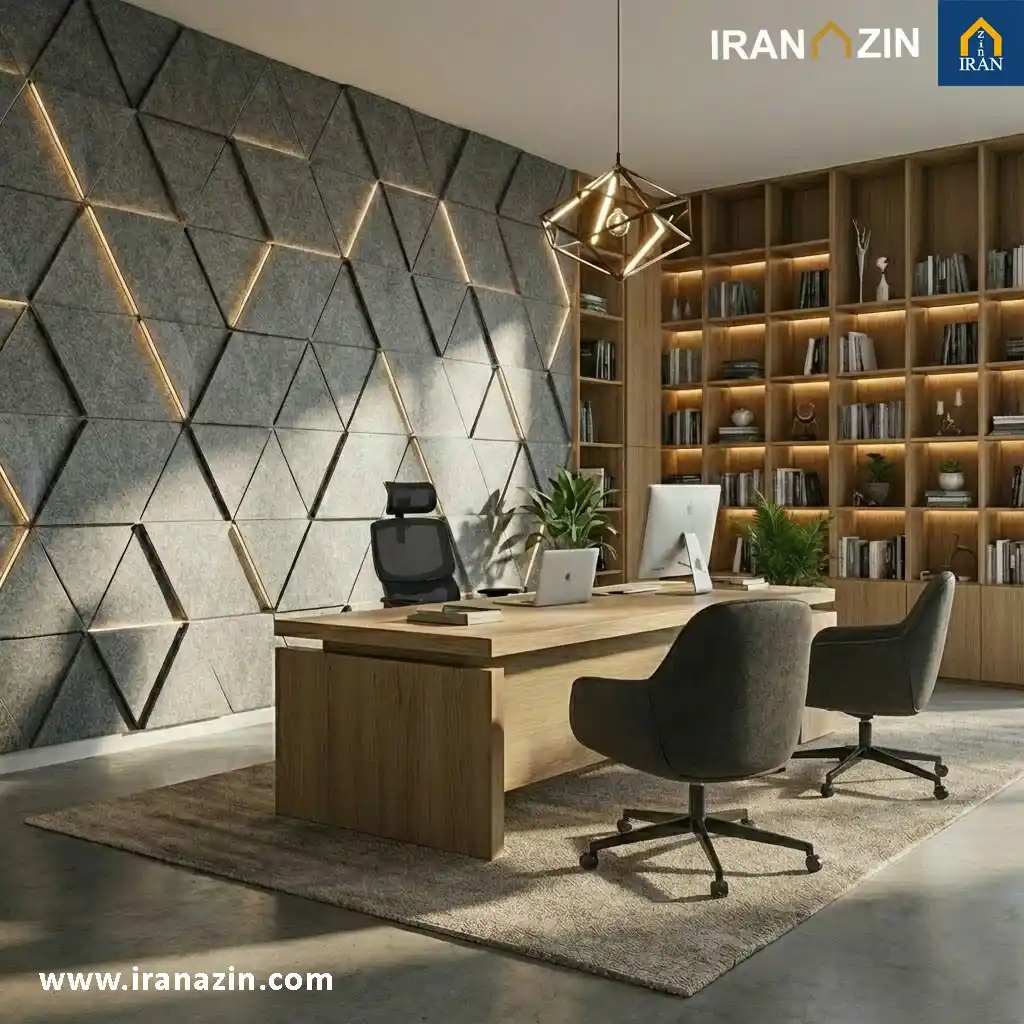 اتاق مدیریت با وول پنل طوسی