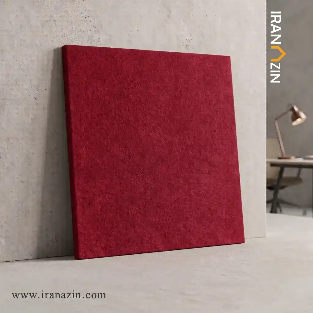 red-flat-acoustic-wool-panel وول پنل قرمز سایز 1.22×2.44 و ضخامت 10 میل