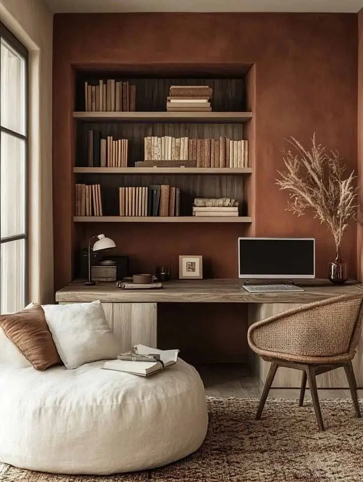 دیوار اتاق خواب رنگ موکا