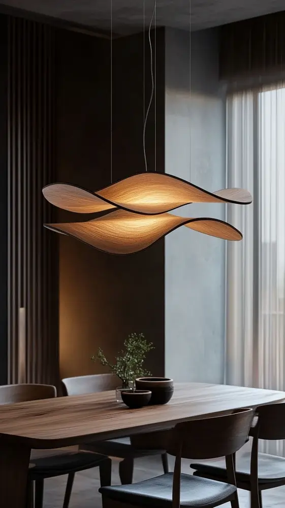 چراغ آویز چوبی مدرن