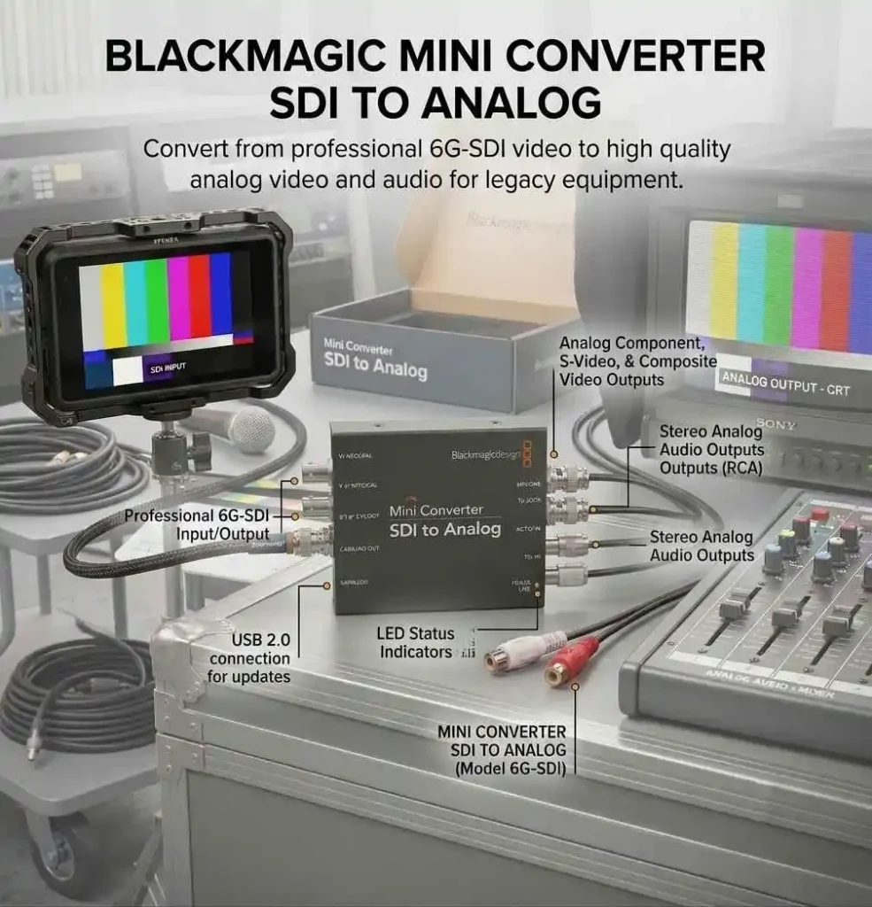 اتصال مبدل بلک مجیک sdi to analog