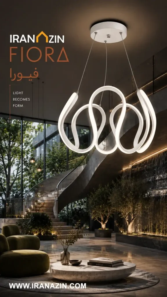 لوستر مدرن ایران آذین مدل fiora در طراحی داخلی