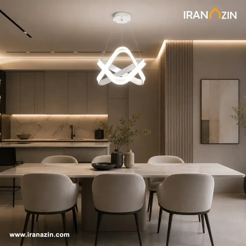 لوستر ایران آذین مدل پارمیس با قابلیت تنظیم نور